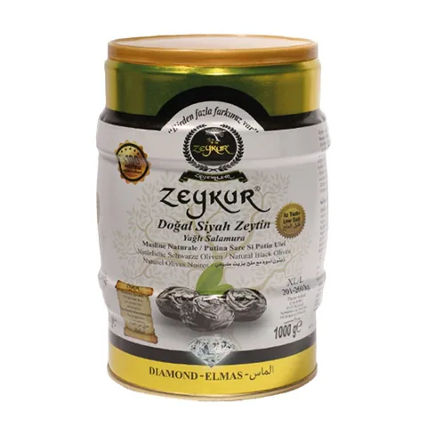 Zeykur Elmas 1 Kg Yağlı Salamura Siyah Zeytin