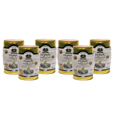 Zeykur Elmas 1 Kg Yağlı Salamura Siyah Zeytin 6 Adet