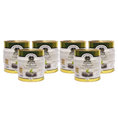 Zeykur Elmas 2 Kg Yağlı Salamura Siyah Zeytin 6 Adet