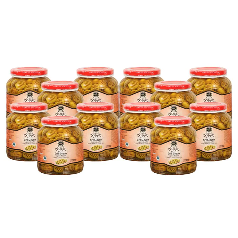 Zeykur İri Izgara Yeşil Zeytin 6XL 900 Gr 12 Adet