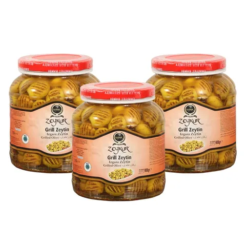Zeykur İri Izgara Yeşil Zeytin 6XL 900 Gr 3 Adet