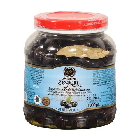 Zeykur Safir 1 Kg Yağlı Salamura Siyah Zeytin