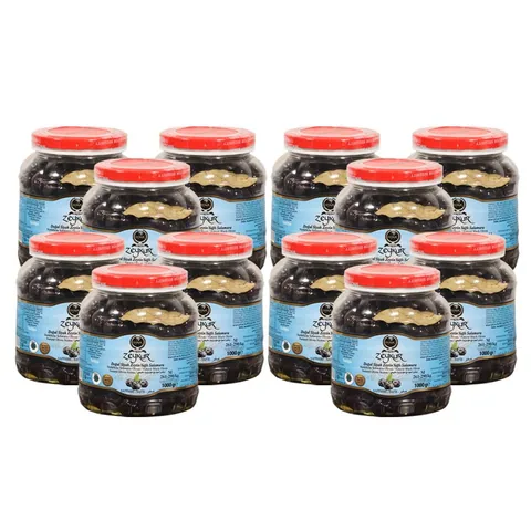 Zeykur Safir 1 Kg Yağlı Salamura Siyah Zeytin 12 Adet