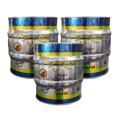 Zeykur Safir 2 Kg Yağlı Salamura Siyah Zeytin 3 Adet